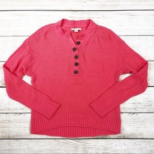 NWOT American Eagle pink sweater half button down